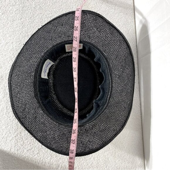 Vintage Billie Ross Sandalwood Black Woven Wide Brim Sun Hat - Picture 11 of 11